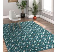 Via Vela Tappeto 90x150cm nautici Sala da pranzo Vita marina Stelle e conchiglie Pattern Tappetino antiscivolo lavabili Camera degli ospiti Lavanderia sottile pieghevole grande a pelo basso