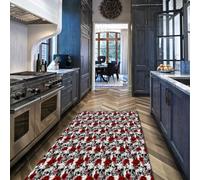 Via Vela Tappeto lavabile Runner da corridoio 100x300cm Rose e Skull Pattern Ingresso Cucina Soft Low Pile Tappeti antiscivolo per lavanderia Foyer Arredamento camera da letto