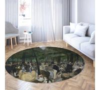 Via Vela Tappeto rotondo antiscivolo lavabile 80cm Scena di concerto in giardino Modello Tappeto circolare per la casa grande antiscivolo per sala studio Sala da pranzo Balcone