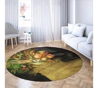 Via Vela Tappeto rotondo in stile rinascimentale 200cm Ritratti di frutta per tutte le stagioni Tappeto antiscivolo lavabile in lavatrice Tappetino per la casa da letto Dormitorio portico