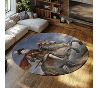 Via Vela Tappeto rotondo lavabile antiscivolo di metà secolo 160cm Ritratto equestre di Filippo III stampa Home Decor tappeto antiscivolo a cerchio grande per sala studio