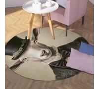 Via Vela Tappeto rotondo lavabile in lavatrice ad arte unica 80cm Sheep Gentleman Pattern Tappeto circolare per pavimenti interni a pelo corto antiscivolo per camera da letto Sala conferenze