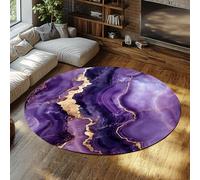 Via Vela Tappeto rotondo viola 100cm Texture astratta moderna Colore Arte Tappeto antiscivolo lavabile in lavatrice Decorazioni per la casa per soggiorno Camera da letto Portico Dormitorio