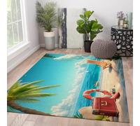 Via Vela Tropical Beach 160x230cm Tappeto Blue Ocean Tappetino lavabile antiscivolo pelo corto Throw for ingresso cucina Floor Front Seaside Resort Scenery bagno camera da letto Bedside