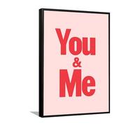Via Vela You Me Tipografia Amore Tela Arte della parete Moderno minimalista Romantico Poster Pittura Casa Camera da letto Arredamento Coppie Immagini Stampe opere d'arte 60x92cm con cornice nera