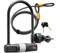 Via Velo Lucchetto per Bici a U Ansa di 14 mm e Cavo di 10 mm / 1,8 m con Supporto di Montaggi