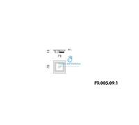 Viabizzuno f9 005 09 1 m4 borchia quadra ottone anticato 78x78mm v