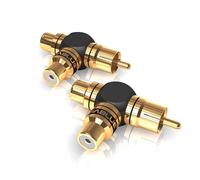 VIABLUE XS CINCHADAPTER Y * 2 Stück Adapter * 24 Karat echtvergoldet