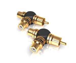 VIABLUE XS CINCHADAPTER Y * 2 Stück Adapter * 24 Karat echtvergoldet