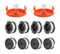 Viabrico Confezione da 10 bobine di ricambio AF-100 per Black+Decker - 0,2 cm Weed Eater String Trimmer Bobina, 9,1 m Autofeed Weed Wacker Bobina di ricarica per Black+Decker (8 bobine, 2 tappi, 2