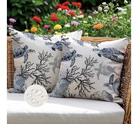 ViaElayu Federe Cuscini per Sdraio da Esterno Cuscino Decorativo Impermeabile Blu Federa Cuscino 40x40 cm Panca da Giardino Tartaruga Marina Divano Cuscino Estivo Decorazione Confezione da 2
