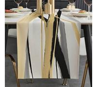 ViaElayu Runner Tavola Moderno Nero e Oro Astratto Punto Centro Tavola Autunnale Lavabile Invernale Boho Runner da Tavolo Centrini Moderni per Sala da Pranzo Festa Cucina 40 x 180 cm