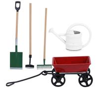 ViaGasaFamido 1:12 Strumenti di Giardinaggio in Miniatura Spade Pestello Rake Wagon Kettle Yard per Mini Accessori per la Decorazione della Casa