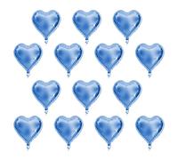 ViaGasaFamido 10 Palloncini a Forma di Cuore da 25 Cm in Lamina di Alluminio, con Chiusura Automatica Dopo il Gonfiaggio, Sicuri e Resistenti, Dai Colori Vivaci, Ideali per Feste, (BLUE)