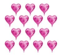 ViaGasaFamido 10 Palloncini a Forma di Cuore da 25 Cm in Lamina di Alluminio, con Chiusura Automatica Dopo il Gonfiaggio, Sicuri e Resistenti, Dai Colori Vivaci, Ideali per Feste, (Roseo)