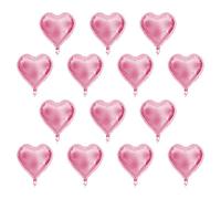 ViaGasaFamido 10 Palloncini a Forma di Cuore da 25 Cm in Lamina di Alluminio, con Chiusura Automatica Dopo il Gonfiaggio, Sicuri e Resistenti, Dai Colori Vivaci, Ideali per Feste, (PINK)