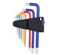 ViaGasaFamido 9pcs Pattern a Sfera per Chiavi Esagonale con Acciaio Cromatico Vanadio, 9pcs Strumento a Mano Set Standard Colorato per (Set di nove pezzi di colore standard)