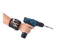 ViaGasaFamido Bracciale Magnetico Portautensili, 10 Forti Magneti 1680D | Organizer per chiodi e dispositivi di fissaggio a due tasche, fodera in rete traspirante, cinghia regolabile con chiusura a