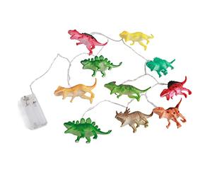 ViaGasaFamido Confezione da 10 LED Stringa di Filo di Luce Stile Dinosauro Lanterna Colorata 2 Metri Atmosfera di Festival Stringa di Luce Luce a Batteria Luce Calda per la Scuola Materna