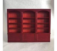 ViaGasaFamido Display per Mobili Cabinet Scaffale 1:12 Accessori per Decorazioni per la Casa delle Bambole Mini Biblioteca (Rosso marrone)