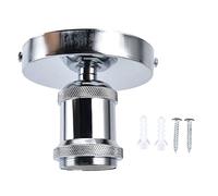 ViaGasaFamido E26 E27 Soffitto Presa a vite vintage Presa lampada vintage Portalampada da soffitto con accessori per di casa Camera da letto Soggiorno 100-240V D'argento