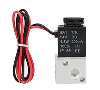 ViaGasaFamido Elettrovalvola per Solenoide Ad Aria Elettrica Valvola Diretta Agizione Acqua Rapida Olio D'aria Air Air 2Posizione 3 Valica in Lega in Lega di Alluminio G1/8in 0~1 MPA per il (DC24V)