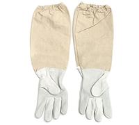 ViaGasaFamido Guai di Cuoio Cuoio Guanti Guanti a Maniche Lunghe Cuffia Elastica Trasparente Ap Apicoltura a Prova di Ape per L'apicoltore per le Mani Protette per L'apicoltore (XXXL)