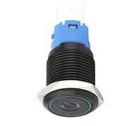 ViaGasaFamido Interruttore del Pulsante Push con Lampada a LED, Aspetto di Fascia Alta e Duratura per l'Interruttore in Metallo, Protezione 1-pin 1no1nc, IP65 (12 V CC)