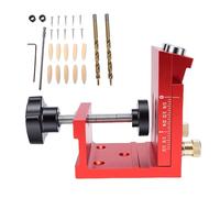 ViaGasaFamido Kit di Maschere per Fori Tascabili Guida per Trapano Regolabile da 15 Gradi per la Lavorazione del Legno con 2 Punte per Trapano a Gradini Rivestite in Ti per Progetti di