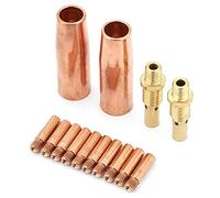ViaGasaFamido Kit di Punta del Diffusore per Ugello a 14 Pezzi per la Saldatura MIG TWECO, Uso Versatile, Adatto per TWECO, Ugello del Gas, tra Cui 2 Ugelli a Gas, 2 Diffusori di e 10 Punte,