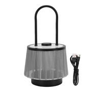 ViaGasaFamido Lampada da Comodino, Luce da Comodino, Lampada da Tavolo a LED Ricaricabile con Dimmer Touch, Paralume in Tessuto Dimmerabile per Camera da Letto, Soggiorno, Scrivania (BLACK)