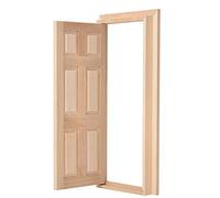 ViaGasaFamido Mini Porta in Legno per Casa delle Bambole, Accessori in Legno in Scala 1:12 per la Decorazione del Soggiorno e della Camera da Letto