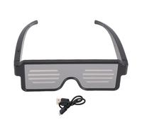 ViaGasaFamido Occhiali Luminosi a LED Dinamici Ricaricabili Tramite USB con 11 Modelli Lampeggianti Luce Bianca 164 LED per Feste Concerti Festival