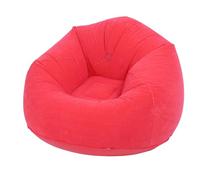 ViaGasaFamido Poltrona Lounge Gonfiabile Floccata - Divano Gonfiabile Portatile con Materiale in PVC Morbido per Soggiorno, Campeggio e Viaggi - Design Pieghevole e Salvaspazio (rosso)