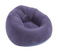 ViaGasaFamido Poltrona Lounge Gonfiabile Floccata - Divano Gonfiabile Portatile con Materiale in PVC Morbido per Soggiorno, Campeggio e Viaggi - Design Pieghevole e Salvaspazio (blu scuro)
