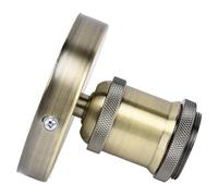 ViaGasaFamido Portalampada Vintage da Soffitto E26 E27, Ottone Antico, Alluminio e Ferro, 85mm Altezza, Stile Classico, Facile Installazione