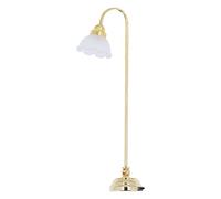 ViaGasaFamido Realistic 1:12 Scala delle Bambole Dome Luce a Cupola 10,3 Cm Altezza Golden Flower Bocciola Lampada da Pavimento in Piedi per Camera da Letto Sala da Pranzo Sala da Pranzo