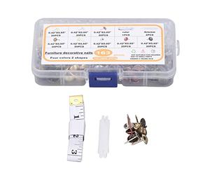 ViaGasaFamido Set di Chiodi Decorativi, Acciaio Al Carbonio, 2 Modelli con 4 Colori, Ideali per Progetti di Mobili e Falegnameria