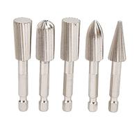 ViaGasaFamido Set di Lime da 5 Pezzi, Punta da Trapano a Doppio Taglio in Acciaio Ad Alta velocità, Efficiente Strumento di Smerigliatura e Lucidatura dei Metalli per gli Appassionati del Fai da Te