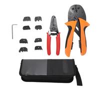 ViaGasaFamido Spellafili e Strumento di Crimpatura, 4 Matrici per Cavi da 0,5 6 mm² con Struttura Ad Ingranaggio a Cricchetto e Piastra di Regolazione della Pressione, per Ristrutturazione