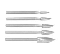 ViaGasaFamido Strumento per Intagliare il Legno da 5 Pezzi, Acciaio Ad Alta velocità, Set di Coltelli per Incisione a 3 Flauti per la Realizzazione di Modelli di Precisione