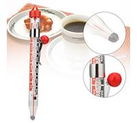 ViaGasaFamido Termometro per Zucchero Alimentare con Doppio Display, Tubo in Vetro Trasparente per Misurazione Liquidi, Sospensione in Acciaio Inossidabile, Range 25-200 ℃, Ideale per Preparare