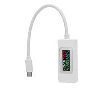 ViaGasaFamido Tester USB C Multimetro di Tipo C 4-30 V 0-6,5 A con Visualizzazione del Tempo della capacità di Alimentazione per Caricabatterie Rapido Caricatore per Auto Power Bank Test di