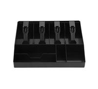 ViaGasaFamido Vassoio per Inserimento Cassetto Registratore di Cassa, Salvadanaio in Plastica con 4 Scomparti per Banconote, Perfetto per Piccole Imprese e Vendita Al Dettaglio (BLACK)