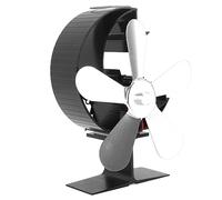 ViaGasaFamido Ventilatore per Stufa Alimentato a Calore a 5 Pale, Funzionamento Efficiente in Lega di Alluminio, Perfetto per Caminetti a Legna e Pesca Sul Ghiaccio all'aperto (SILVER)