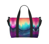 Viaggi Duffle Bag Weekender Bag Carry On Tote Bag Sport Gym Bag per le Donne Uomini Cool Music Sound Wave Print