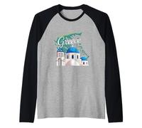 Viaggi Europa Grecia Atene Santorini Creta Greca Vacanze Maglia con Maniche Raglan