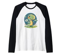 Viaggi nel tempo con un dente di leone nel vento per dinosauri Maglia con Maniche Raglan