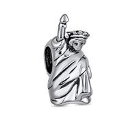 Viaggi Vacanze Turismo New York City Statua Della Libertà Charm Bead Per Donne Per Adolescenti Ossidato .925 Argento Adatto A Bracciale Europeo