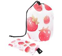 Viaggia con stile con la nostra borsa cosmetica portatile pieghevole: mantieni i tuoi articoli da toeletta al sicuro e organizzati ovunque tu vada, motivo frutta rosa, Multicolore,
